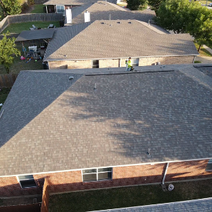Aerial view of new roof